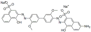 disodium 3-[[4'-[[6-amino-1-hydroxy-3-sulphonato-2-naphthyl]azo]-3,3'-dimethoxy[1,1'-biphenyl]-4-yl]azo]-4-hydroxynaphthalene-1-sulphonate CAS#: 3818-60-8