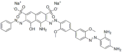 disodium 4-amino-3-[[4'-[(2,4-diaminophenyl)azo]-3,3'-dimethoxy[1,1'-biphenyl]-4-yl]azo]-5-hydroxy-6-(phenylazo)naphthalene-2,7-disulphonate CAS#: 38449-92-2