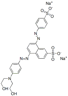 disodium 5-[[4-[bis(2-hydroxyethyl)amino]phenyl]azo]-8-[(4-sulphonatophenyl)azo]naphthalene-2-sulphonate CAS#: 38124-99-1