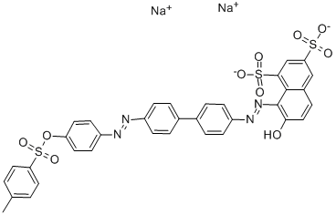 disodium 7-hydroxy-8-[[4'-[[4-[[(p-tolyl)sulphonyl]oxy]phenyl]azo][1,1'-biphenyl]-4-yl]azo]naphthalene-1,3-disulphonate CAS#: 3567-65-5