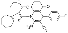 ethyl 2-(2-amino-3-cyano-4-(4-fluorophenyl)-5-oxo-5,6,7,8-tetrahydro-1(4H)-quinolinyl)-5,6,7,8-tetrahydro-4H-cyclohepta[b]thiophene-3-carboxylate CAS#: 312315-90-5