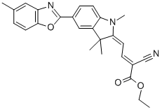 ethyl 2-cyano-4-[1,3-dihydro-1,3,3-trimethyl-5-(5-methyl-2-benzoxazolyl)-2H-indole-2-ylidene]-2-butenoate CAS#: 35325-49-6