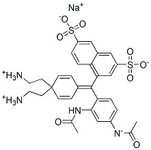 hydrogen [4-[4-(diethylamino)-alpha-(3,6-disulphonato-1-naphthyl)benzylidene]cyclohexa-2,5-dien-1-ylidene]diethylammonium, sodium salt CAS#: 3369-56-0