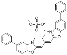methyl 3-methyl-2-[2-[(3-methyl-5-phenyl-3H-benzoxazol-2-ylidene)methyl]but-1-enyl]-5-phenylbenzoxazolium sulphate CAS#: 33718-79-5
