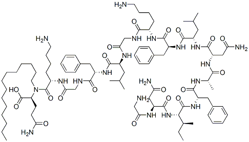myristyl-glycyl-asparginyl-isoleucyl-phenylalanyl-alanyl-asparaginyl-leucyl-phenylalanyl-lysyl-glycyl-leucyl-phenylalanyl-glycyl-lysyl-glutamine CAS#: 132499-65-1