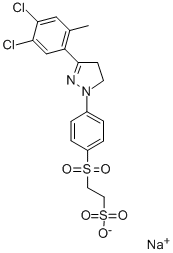sodium 2-[[4-[3-(4,5-dichloro-2-methylphenyl)-4,5-dihydro-1H-pyrazol-1-yl]phenyl]sulphonyl]ethanesulphonate CAS#: 35441-13-5