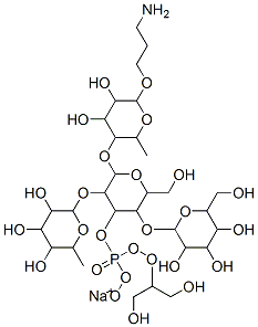 sodium 2-[6-[6-(3-aminopropoxy)-4,5-dihydroxy-2-methyl-oxan-3-yl]oxy-4 -(1,3-dihydroxypropan-2-yloxy-oxido-phosphoryl)oxy-2-(hydroxymethyl)-5 -(3,4,5-trihydroxy-6-methyl-oxan-2-yl)oxy-oxan-3-yl]oxy-6-(hydroxymeth yl)oxane-3,4,5-triol CAS#: 143873-66-9