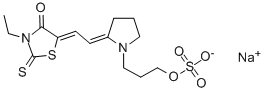 sodium 3-[2-[(3-ethyl-4-oxo-2-thioxothiazolidin-5-ylidene)ethylidene]pyrrolidin-1-yl]propyl sulphate CAS#: 34689-87-7
