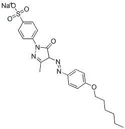 sodium 4-(4-((4-(hexyloxy)phenyl)azo)-4,5-dihydro-3-methyl-5-oxo-1H-pyrazol-1-yl)benzenesulphonate CAS#: 38586-43-5