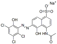sodium 4-acetamido-5-hydroxy-6-[(2,3,5-trichloro-6-hydroxyphenyl)azo]naphthalene-1-sulphonate CAS#: 3819-12-3