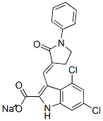 sodium 4,6-dichloro-3-[(E)-(2-oxo-1-phenyl-pyrrolidin-3-ylidene)methyl]-1H-indole-2-carboxylate CAS#: 166974-23-8