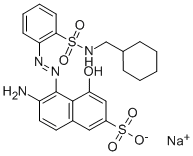 sodium 6-amino-5-[[2-[(cyclohexylmethylamino)sulphonyl]phenyl]azo]-4-hydroxynaphthalene-2-sulphonate CAS#: 32846-21-2