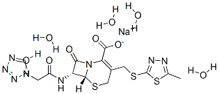 sodium (6R,7R)-3-[(5-methyl-1,3,4-thiadiazol-2-yl)sulfanylmethyl]-8-oxo-7-[[2-(tetrazol-1-yl)acetyl]amino]-5-thia-1-azabicyclo[4.2.0]oct-2-ene-2-carboxylate pentahydrate CAS#: 115850-11-8