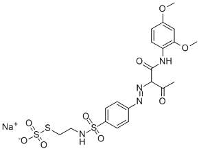 sodium S-[2-[[[4-[[1-[[(2,4-dimethoxyphenyl)amino]carbonyl]-2-oxopropyl]azo]phenyl]sulphonyl]amino]ethyl] thiosulphate CAS#: 31676-23-0