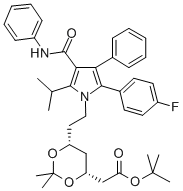 tert-Butyl (4R,6R)-2-[[[6-(2-4-fluorophenyl)-5-isopropyl-3-phenyl-4-(phenylcarbamoyl)pyrrol-1-yl]ethyl]-2,2-dimethyl-1,3-dioxan-4-yl]acetate CAS#: 125971-95-1