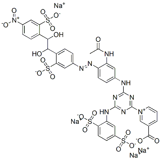 (tetrasodium 1-(4-(3-acetamido-4-(4'-nitro-2,2'-disulfonatostilben-4-ylazo)anilino)-6-(2,5-disulfonatoanilino)-1,3,5-triazin-2-yl)-3-carboxypyridinium) hydroxide CAS#: 115099-55-3