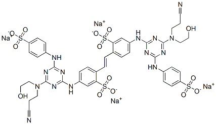 tetrasodium 4,4'-bis[[4-[(2-cyanoethyl)(2-hydroxyethyl)amino]-6-[(4-sulphonatophenyl)amino]-1,3,5-triazin-2-yl]amino]stilbene-2,2'-disulphonate CAS#: 37515-76-7