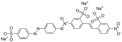 trisodium 2-[2-(4-nitro-2-sulphonatophenyl)vinyl]-5-[[4-[(4-sulphonatophenyl)azo]phenyl]-NNO-azoxy]benzenesulphonate CAS#: 39363-31-0