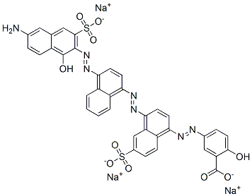trisodium 5-[[4-[[4-[(6-amino-1-hydroxy-3-sulphonato-2-naphthyl)azo]-1-naphthyl]azo]-6-sulphonato-1-naphthyl]azo]salicylate CAS#: 3841-15-4