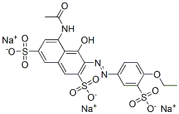 trisodium 5-(acetylamino)-3-[(4-ethoxy-3-sulphonatophenyl)azo]-4-hydroxynaphthalene-2,7-disulphonate CAS#: 3321-13-9