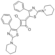 1-(4-Phenyl-2-piperidino-thiazol-5-yl)-3-(2,5-dihydro-4-phenyl-2-piperidin-1-ylidene-onium-thiazole-5-ylidene)-2-oxo-cyclobuten-4-olate CAS#: 153119-21-2
