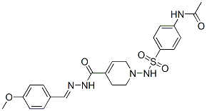 1-[(4-acetamidophenyl)sulfonylamino]-N-[(4-methoxyphenyl)methylideneam ino]-3,6-dihydro-2H-pyridine-4-carboxamide CAS#: 160857-56-7