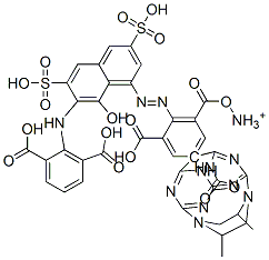 1,3-Benzenedicarboxylic acid, 5,5-(2,5-dimethyl-1,4-piperazinediyl)bis(1,6-dihydro-6-oxo-1,3,5-triazine-4,2-diyl)imino(8-hydroxy-3,6-disulfo-1,7-naphthalenediyl)azobis-, ammonium salt CAS#: 151151-34-7