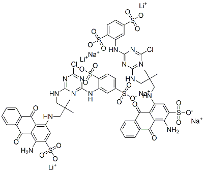 1,4-Benzenedisulfonic acid, 2-4-3-(4-amino-9,10-dihydro-9,10-dioxo-3-sulfo-1-anthracenyl)amino-2,2-dimethylpropylamino-6-chloro-1,3,5-triazin-2-ylamino-, lithium sodium salt CAS#: 172890-93-6