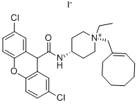 1,4-CIS-1-(1-CYCLOOCTEN-1-YLMETHYL)-4-[[(2,7-DICHLORO-9H-XANTHEN-9-YL)CARBONYL]AMINO]-1-ETHYLPIPERIDINIUM IODIDE CAS#: 353791-85-2