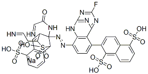 1,5-Naphthalenedisulfonic acid, 3,3-1,3-propanediylbisimino(6-fluoro-1,3,5-triazine-4,2-diyl)imino2-(acetylamino)-4,1-phenyleneazobis-, sodium salt CAS#: 149850-32-8