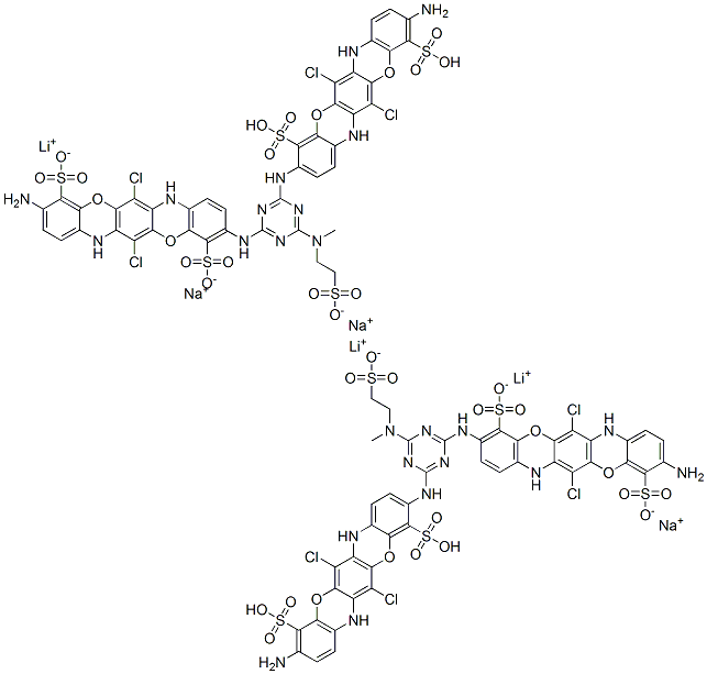 3,3′-[[6-Methyl(2-sulfoethyl)amino]-1,3,5-tri- azine-2,4-diyl]diimino]bis[10-amino-6,13- dichloro-4,11-triphenodioxazinedisulfonic acid, lithium sodium salt CAS#: 154212-58-5