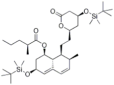 2-Methyl-pentanoic Acid [1S-[1α(R*),3β,7β,8β(2S*,4S*),8aβ]]-3-[[(1,1-DiMethylethyl)diMethylsilyl]oxy]-8-[2-[4-[[(1,1-diMethylethyl)diMethylsilyl]oxy]tetrahydro-6-oxo-2H-pyran-2-yl]ethyl]-1,2,3,7,8,8a-hexahydro-7-Methyl-1-naphthalenyl Ester CAS#: 159224-68-7