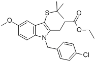 1H-Indole-2-propanoic acid, 1-[(4-chlorophenyl)methyl]-3-[(1,1-dimethylethyl)thio]-5-methoxy-ethyl ester CAS#: 154325-76-5