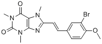 1H-Purine-2,6-dione, 3,7-dihydro-8-(2-(3-bromo-4-methoxyphenyl)ethenyl )-1,3,7-trimethyl-, (E)- CAS#: 155271-51-5