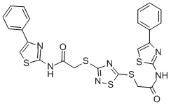 2-{[3-({2-oxo-2-[(4-phenyl-1,3-thiazol-2-yl)amino]ethyl}sulfanyl)-1,2,4-thiadiazol-5-yl]sulfanyl}-N-(4-phenyl-1,3-thiazol-2-yl)acetamide CAS#: 354792-82-8