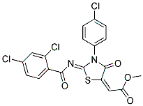2-[3-(4-Chlorophenyl)-2-[(2,4-dichlorobenzoyl)imino]-4-oxo-5-thiazolidinylidene]-aceticacidmethylester CAS#: 173904-50-2