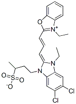 2-[3-[5,6-dichloro-1-ethyl-1,3-dihydro-3-(3-sulphonatobutyl)-2H-benzimidazol-2-ylidene]prop-1-enyl]-3-ethylbenzoxazolium CAS#: 40703-12-6