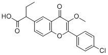 2-(4-Chlorophenyl)-alpha-ethyl-3-methoxy-4-oxo-4H-1-benzopyran-6-aceti c acid CAS#: 173469-89-1