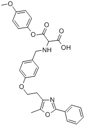 2-[(4-methoxyphenoxy)carbonyl-[[4-[2-(5-methyl-2-phenyl-1,3-oxazol-4-y l)ethoxy]phenyl]methyl]amino]acetic acid CAS#: 331741-94-7