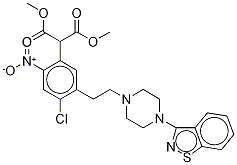 2-[5-[2-[4-(1,2-Benzisothiazol-3-yl)-1-piperazinyl]ethyl]-4-chloro-2-nitrophenyl]-propanedioic Acid 1,3-DiMethyl Ester CAS#: 160384-39-4