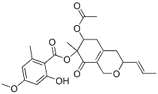 2-Hydroxy-4-methoxy-6-methylbenzoic acid 6-acetoxy-3,4,5,6,7,8-hexahydro-7-methyl-8-oxo-3-(1-propenyl)-1H-2-benzopyran-7-yl ester CAS#: 40951-71-1