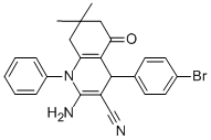 2-amino-4-(4-bromophenyl)-7,7-dimethyl-5-oxo-1-phenyl-1,4,5,6,7,8-hexahydro-3-quinolinecarbonitrile CAS#: 156496-76-3