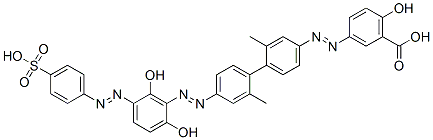 2,2'-Dimethyl-4-(4-hydroxy-5-carboxyphenylazo)-4'-[5-(4-sulfophenylazo)-2,6-dihydroxy-phenylazo]biphenyl CAS#: 169797-32-4