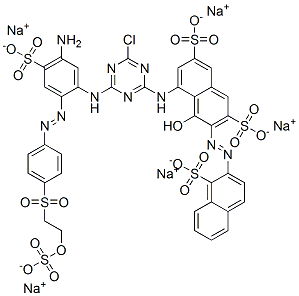 2,7-Naphthalenedisulfonic acid, 4-4-5-amino-4-sulfo-2-4-2-(sulfooxy)ethylsulfonylphenylazophenylamino-6-chloro-1,3,5-triazin-2-ylamino-5-hydroxy-6-(1-sulfo-2-naphthalenyl)azo-, sodium salt CAS#: 157707-94-3