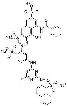 2,7-Naphthalenedisulfonic acid, 5-(benzoylamino)-3-5-4-fluoro-6-(1-sulfo-2-naphthalenyl)amino-1,3,5-triazin-2-ylamino-2-sulfophenylazo-4-hydroxy-, tetrasodium salt CAS#: 171172-56-8