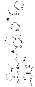 (2(S)-[1-(3,5-Dichlorophenylsulfonyl)-L-prolylaMino]-4-[N-Methyl-N-[2-[4-[3-(2-Methylphenyl)ureido]phenyl]acetyl]-L-leucylaMino]butyric acid ) CAS#: 327613-57-0