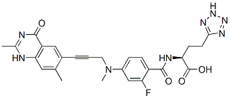(2S)-2-[[4-[(2,7-dimethyl-4-oxo-1H-quinazolin-6-yl)methyl-prop-2-ynyl-amino]-2-fluoro-benzoyl]amino]-4-(2H-tetrazol-5-yl)butanoic acid CAS#: 172521-94-7