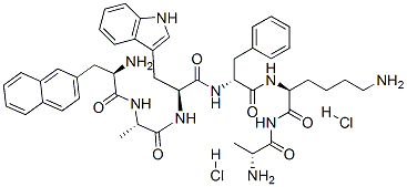 (2S)-6-amino-2-[[(2R)-2-[[(2S)-2-[[(2S)-2-[[(2R)-2-amino-3-naphthalen-2-yl-propanoyl]amino]propanoyl]amino]-3-(1H-indol-3-yl)propanoyl]amino]-3-phenyl-propanoyl]amino]-N-[(2R)-2-aminopropanoyl]hexanamide dihydrochloride CAS#: 158827-34-0