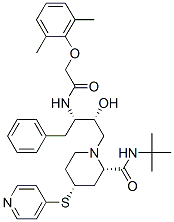 (2S,4R)-1-[(2R,3S)-3-[[2-(2,6-dimethylphenoxy)acetyl]amino]-2-hydroxy- 4-phenyl-butyl]-4-pyridin-4-ylsulfanyl-N-tert-butyl-piperidine-2-carbo xamide CAS#: 154612-58-5