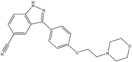 3-[4-[2-(Morpholin-4-yl)ethoxy]phenyl]-1H-indazole-5-carbonitrile CAS#: 395103-65-8